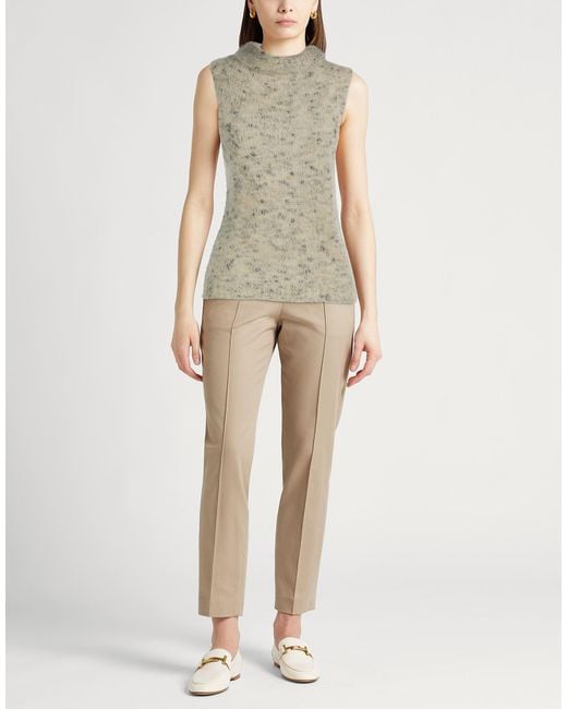 Alysi Gray Crème Cream Turtleneck Mohair Wool, Virgin Wool, Cotton