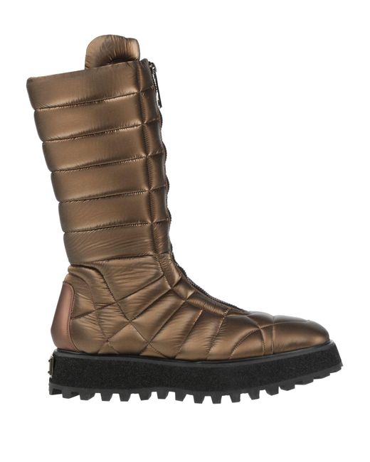 Dolce & Gabbana Brown Bronze Boot Textile Fibers, Leather for men