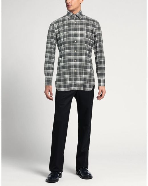 Luigi Borrelli Napoli Gray Shirt Cotton for men