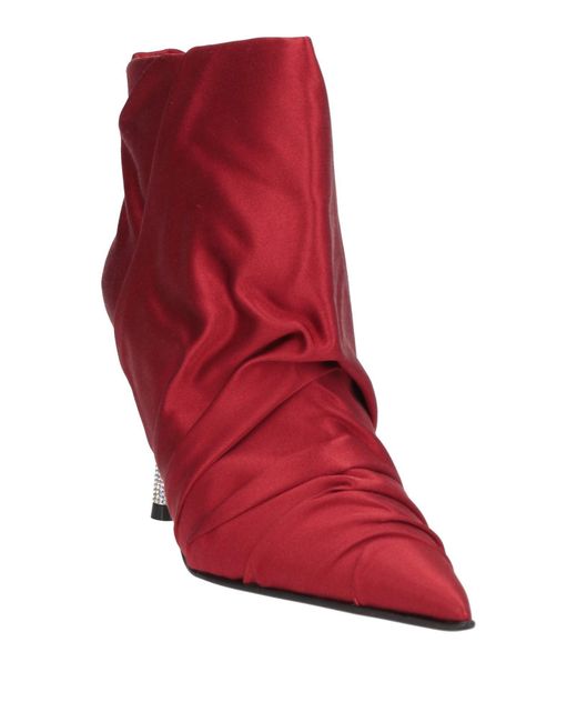Le Silla Red Ankle Boots Textile Fibers