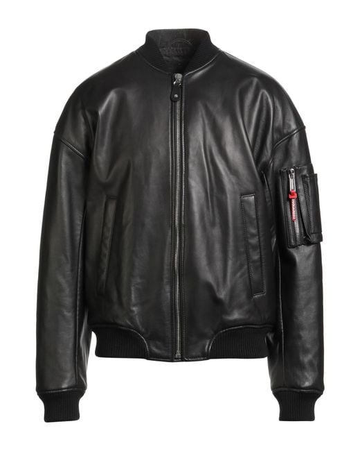 DSquared² Black Jacket Ovine Leather for men