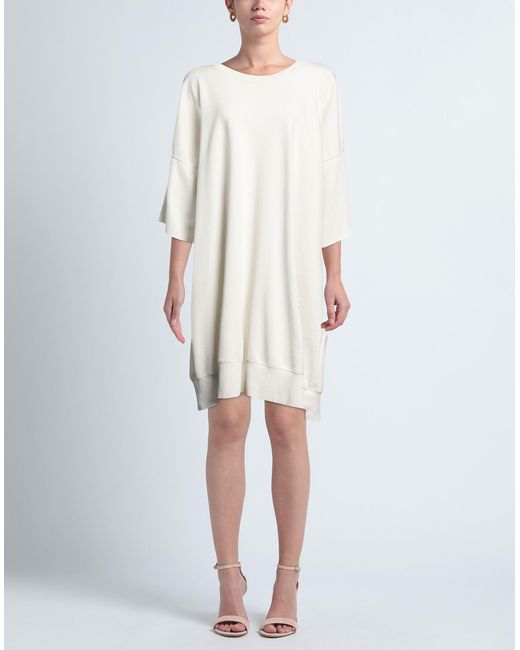MM6 by Maison Martin Margiela White Ivory Mini Dress Cotton, Polyester, Elastane