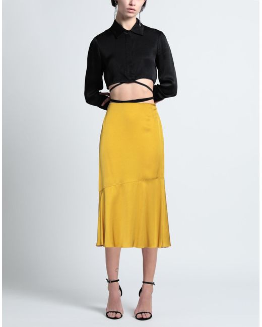 Dries Van Noten Yellow Midi Skirt