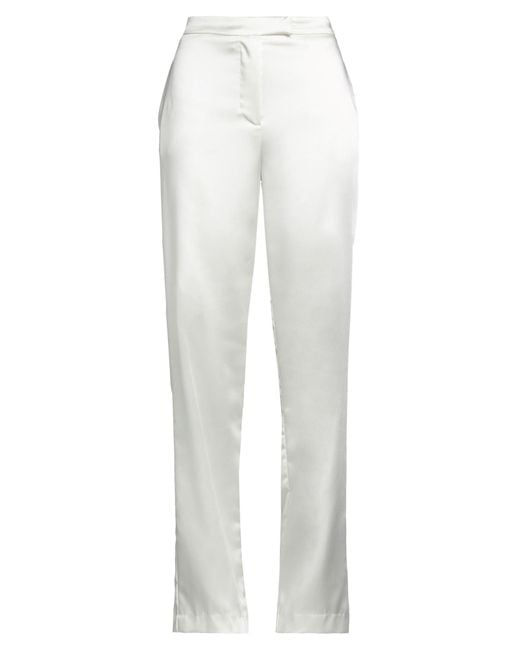 White Wise White Pants Polyester, Elastane