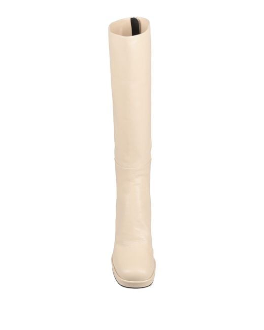 Sergio Rossi White Cream Boot Leather