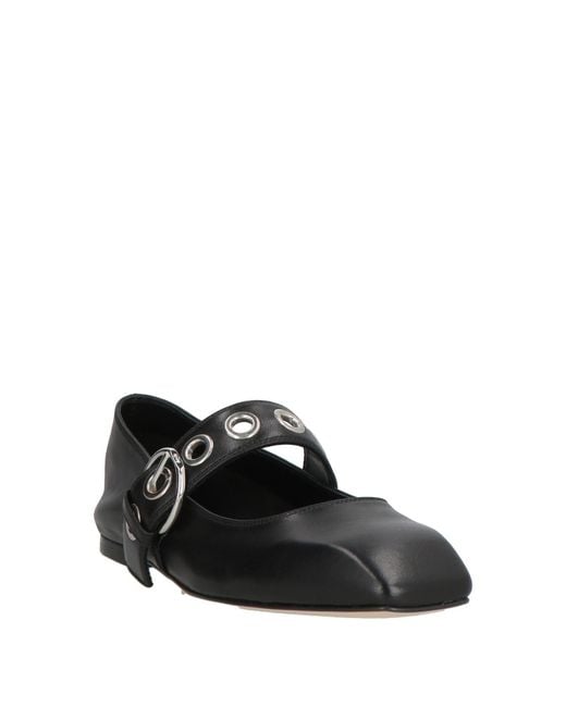 Aeyde Black Ballet Flats Leather