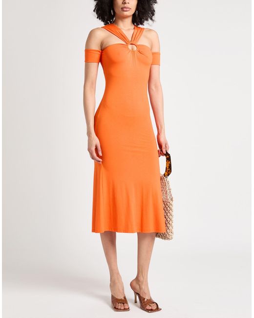Patrizia Pepe Orange Midi-Kleid