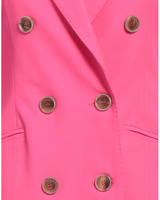 Semicouture Pink Fuchsia Blazer Polyester, Viscose, Elastane
