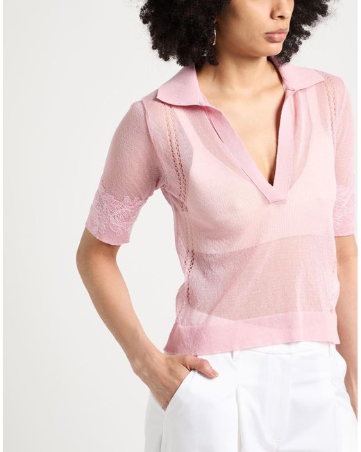 ERMANNO FIRENZE Pink Sweater Cotton, Polyester, Polyamide
