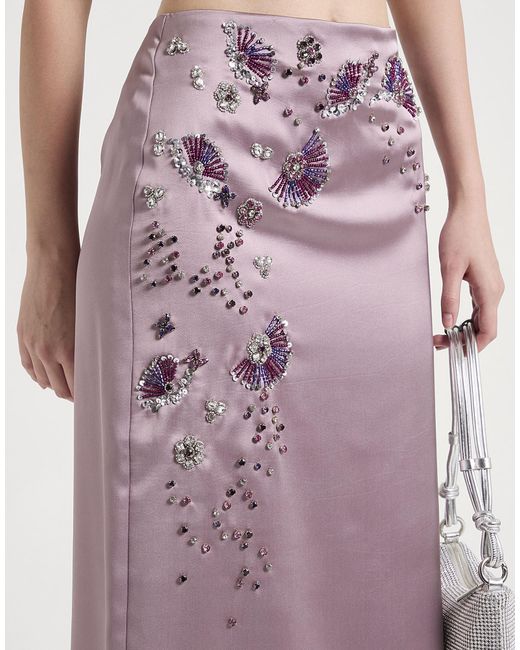 MAX&Co. Pink Doll Midi Skirt Polyester, Elastane