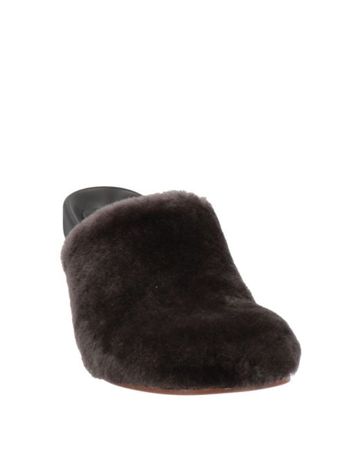 Paloma Barceló Black Ariel Dark Mules & Clogs Shearling