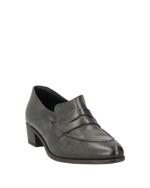 Pantanetti Gray Dark Loafers Leather