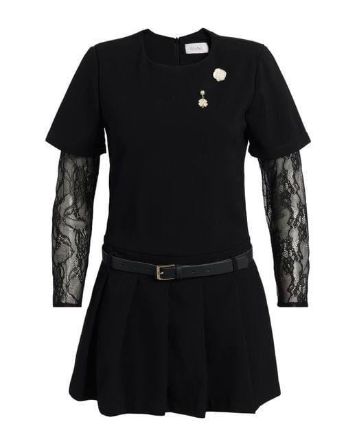 Motel Black Mini Dress Polyester, Viscose, Elastane, Polyamide
