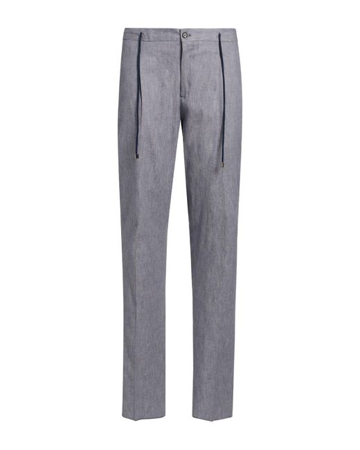 Luigi Borrelli Napoli Gray Pants Cotton, Lyocell, Elastane for men