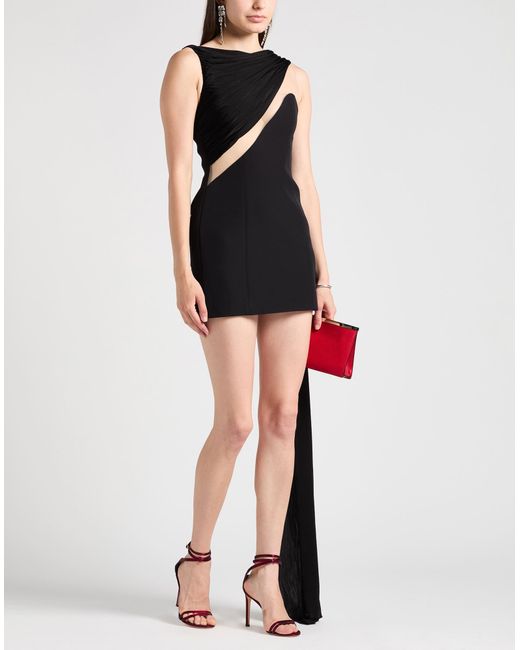 David Koma Black Mini Dress Polyester, Polyurethane, Elastane