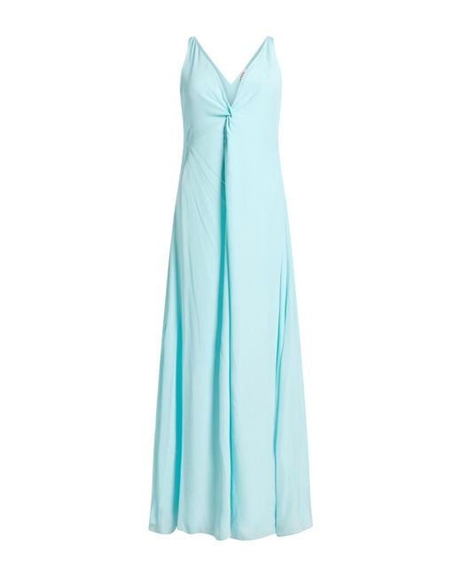 Blugirl Blumarine Blue Maxi Dress Acetate, Silk, Polyamide