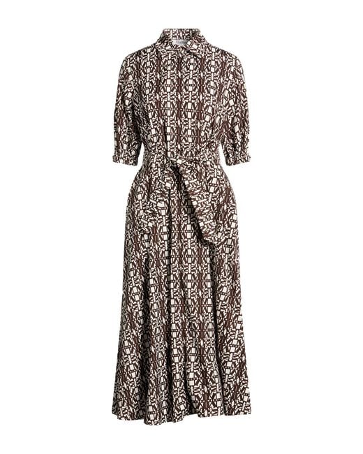 Max Mara Brown Midi Dress Cotton