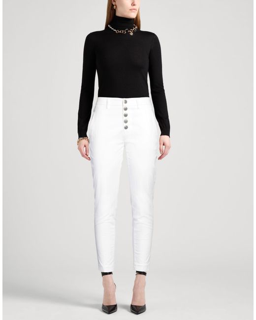 Dondup White Pants Cotton, Elastane