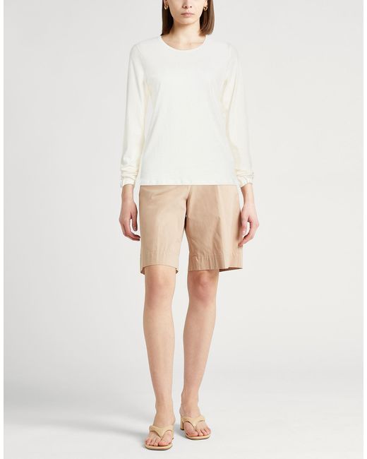 Majestic Filatures White Cream T-Shirt Cotton, Cashmere