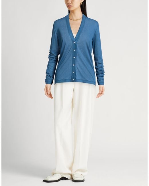 Massimo Alba Blue Cardigan Cotton, Silk