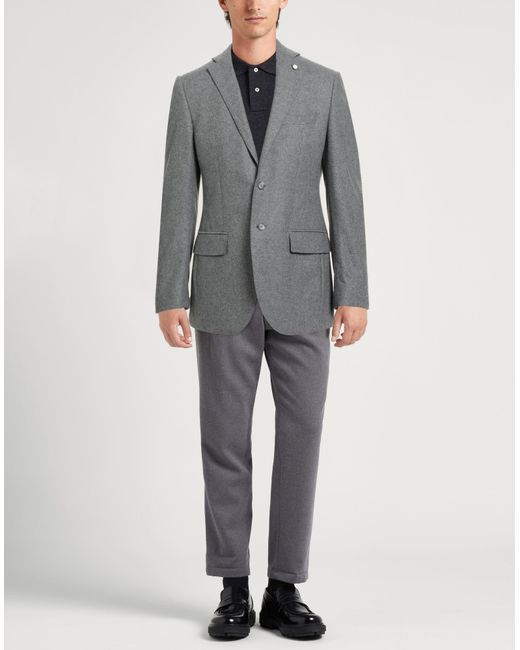 Luigi Bianchi Gray Blazers for men