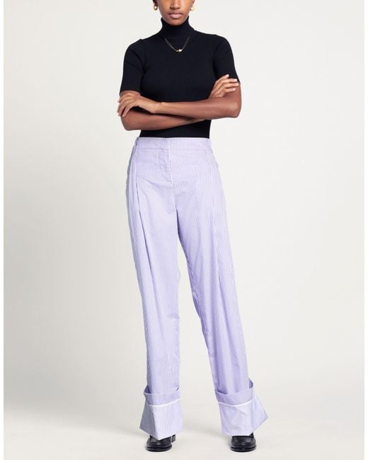 DES_PHEMMES Purple Pants Cotton