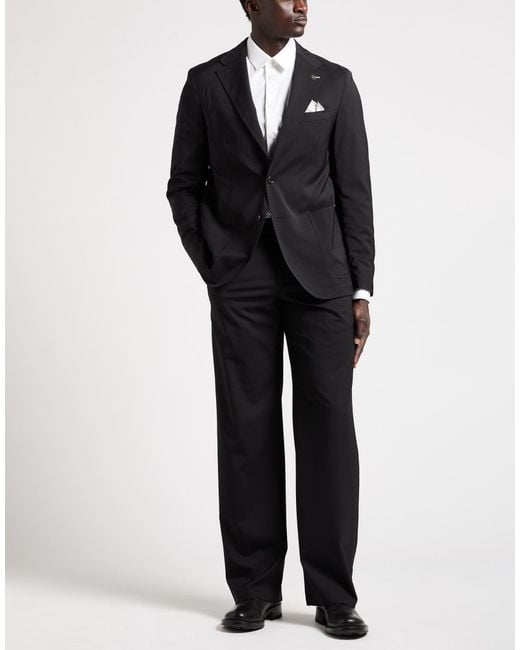 Paoloni Black Blazer Virgin Wool for men