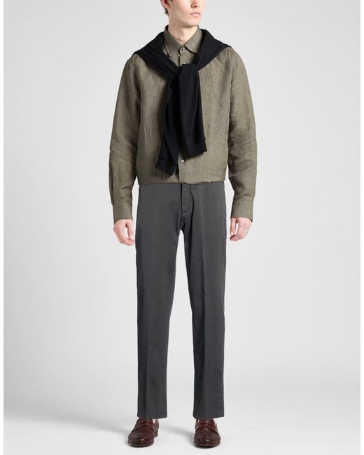 Dunhill Gray Pants Cotton, Elastane for men