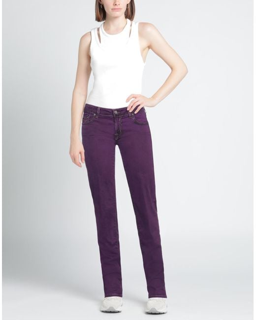 Jacob Cohen Purple Pants Cotton, Elastane