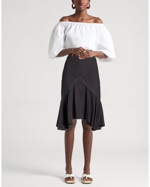 GIMAGUAS Gray Midi Skirt Cotton