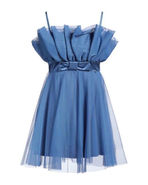 Rinascimento Blue Mini Dress Polyester, Viscose
