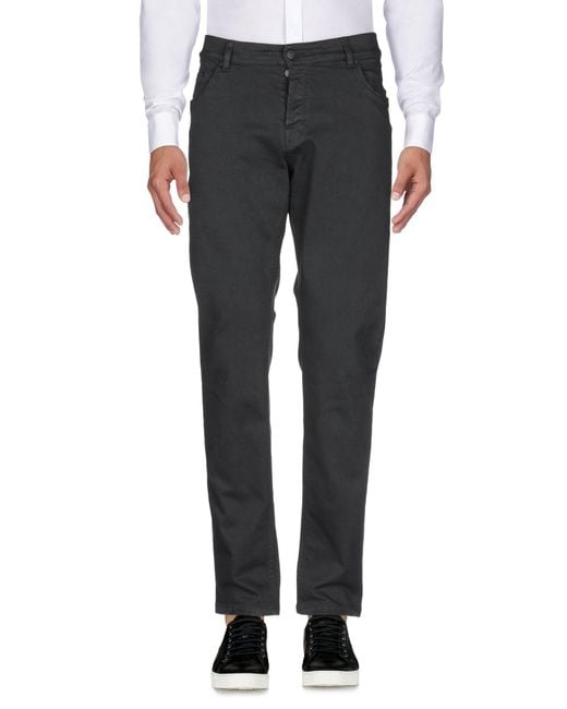 Daniele Alessandrini Gray Pants Cotton, Elastomultiester, Elastane for men