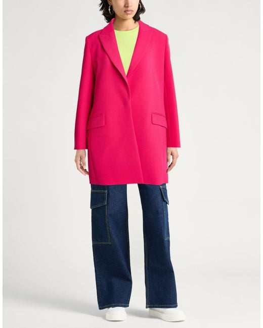 Elena Miro Pink Fuchsia Coat Polyester, Elastane