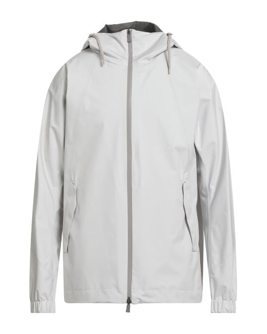 Herno Gray Laminar Overcoat & Trench Coat Polyester for men