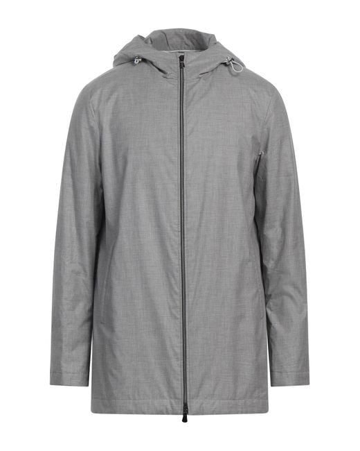 Fedeli Gray Jacket Cotton, Silk for men