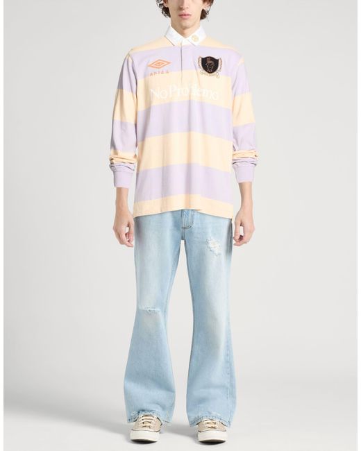 Aries X Umbro Pink Lilac Polo Shirt Cotton for men