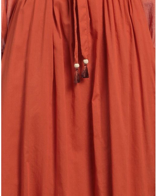 Niu Red Rust Maxi Dress Cotton