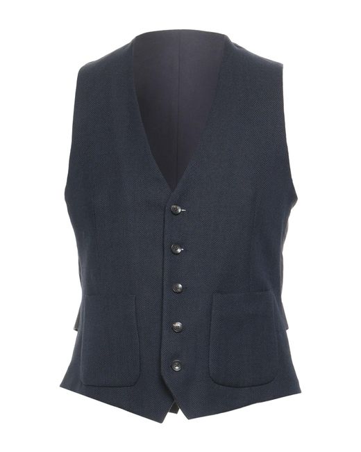 Lardini Blue Midnight Tailored Vest Wool, Linen for men
