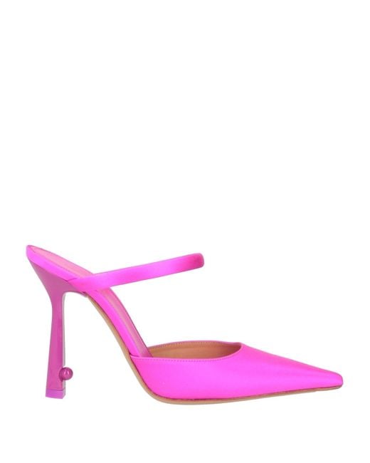 Off-White c/o Virgil Abloh Pink Pop Lollipop Pointed-toe Satin Heeled Mules