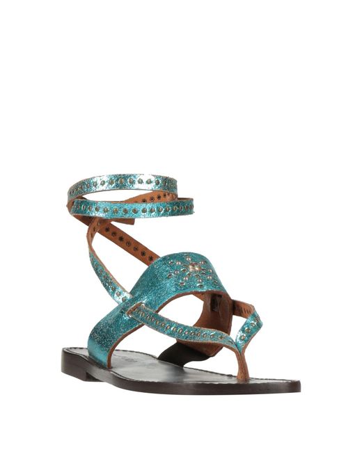 Post & Co Green Thong Sandal Leather