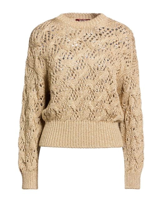 Max Mara Natural Sweater Viscose, Metallic Fiber