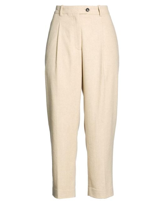 Circolo 1901 Natural Pants Wool, Polyamide, Cashmere, Elastane