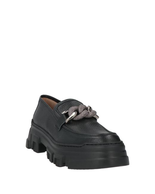 Pollini Black Loafers Leather