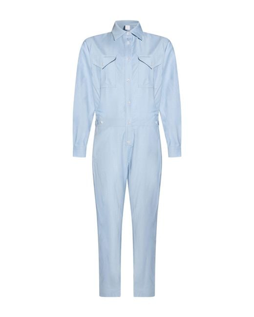Eleventy Blue Jumpsuit Wool, Viscose, Elastane