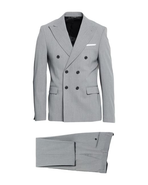 Daniele Alessandrini Gray Suit Polyester, Viscose, Wool, Elastane for men