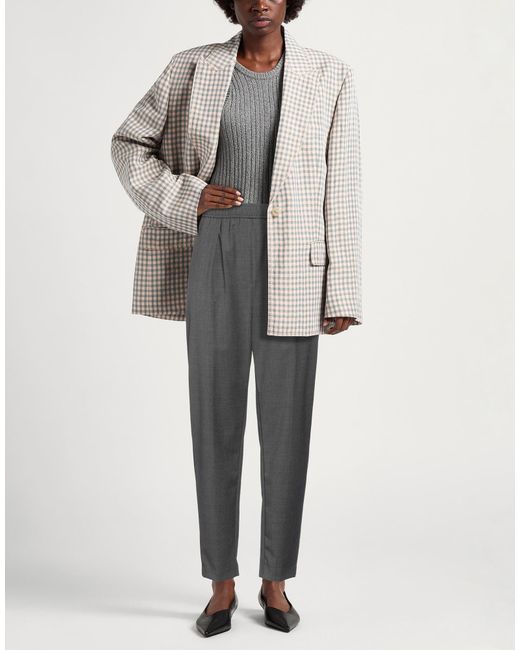 8pm Gray Pants Polyester, Wool, Elastane