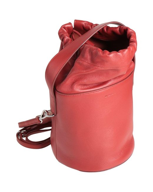 Jil Sander Red Shoulder Bag Leather