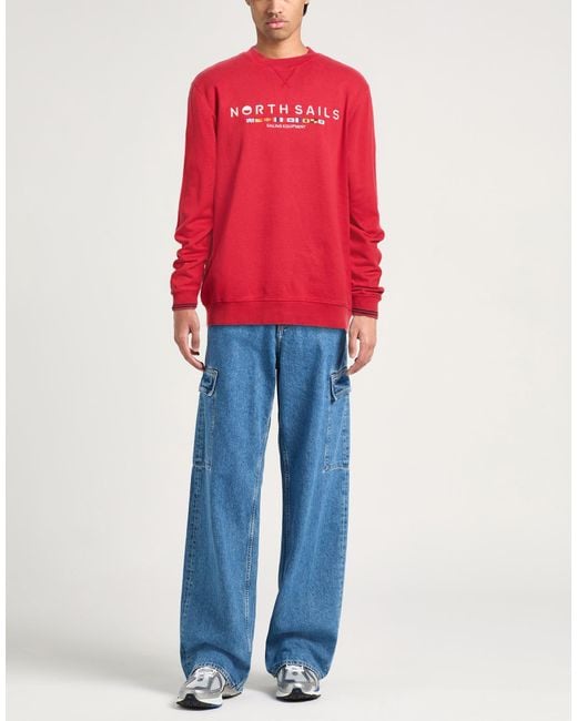 North Sails Red Sweatshirt Cotton for men