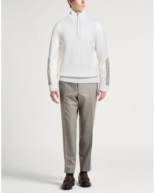 Moorer White Sweater Wool for men