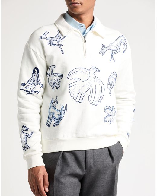 Dior And Hylton Nel Sweatshirt Cotton in White for Men | Lyst